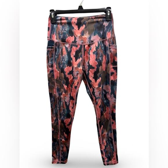 LegEnd High Waisted Leggings Size Medium Multicolor Floral Patterned Workout - Picture 1 of 3